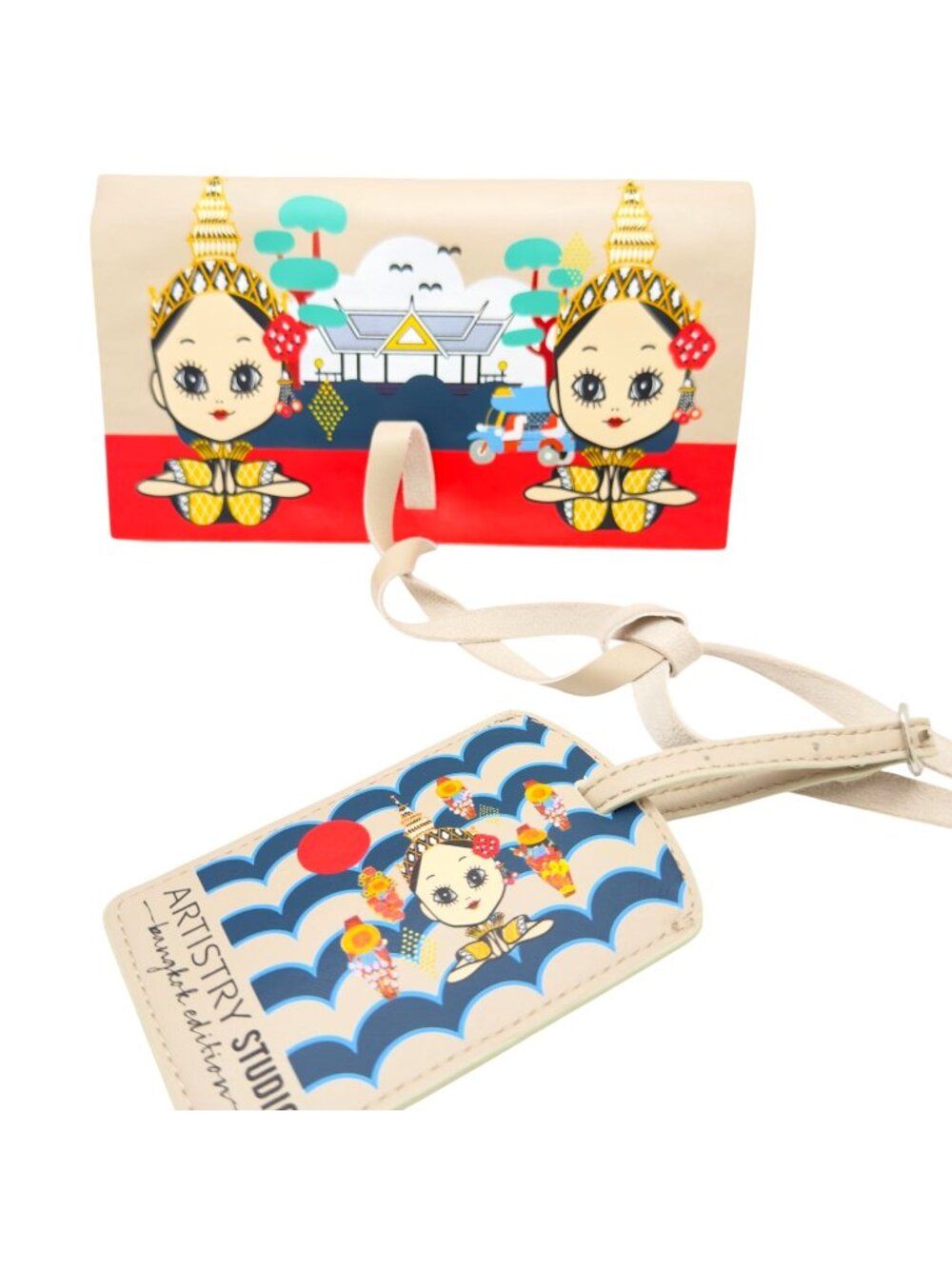 Artistry Studio Bangkok Ed. Makeup Brush Roll Travel Tag Beige Colorful